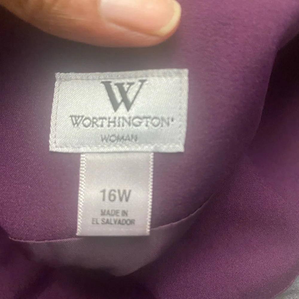Lot of 2 Worthington Pencil Mini Slirts Purple and Gray 16W